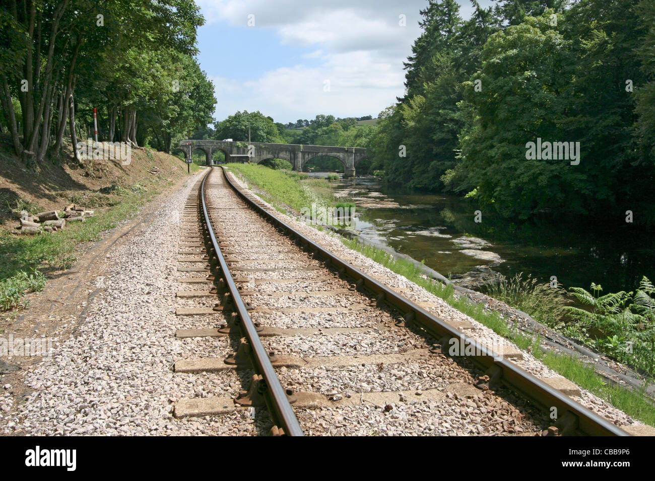 Single Line Railway Track Stock Photo Alamy