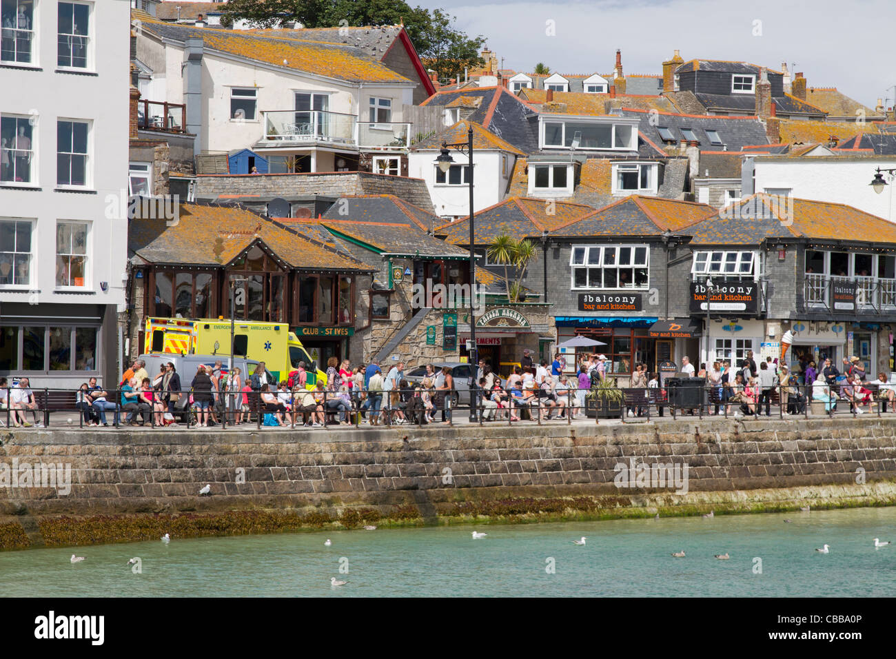 St Ives Habour, Cornwall, England in August Stock Photo