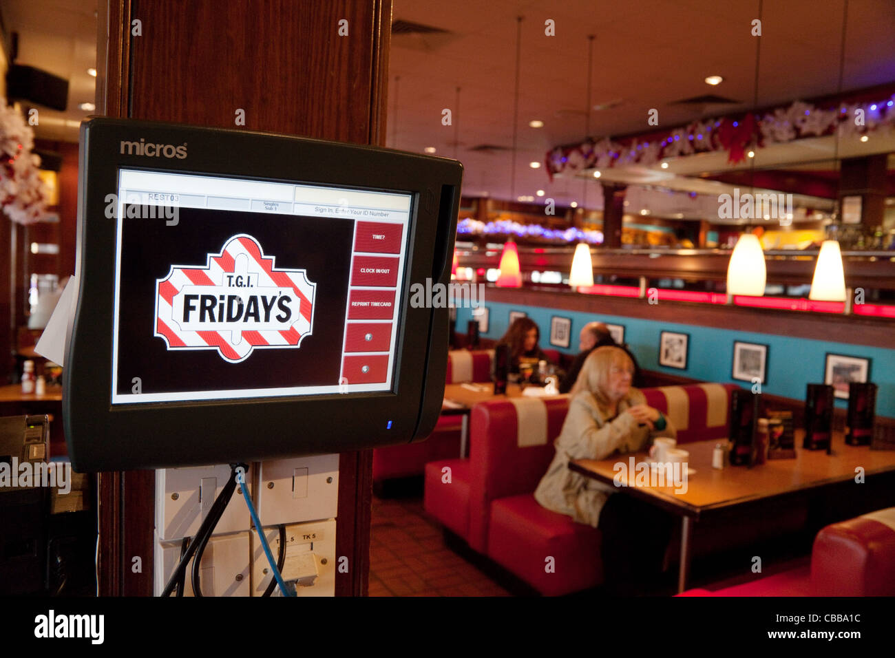 TGI Fridays restaurant  interior, lakeside UK Stock Photo