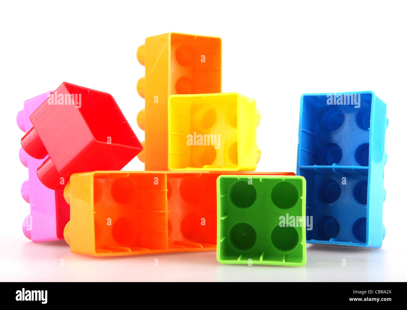 Plastic building blocks Stock Photo Alamy