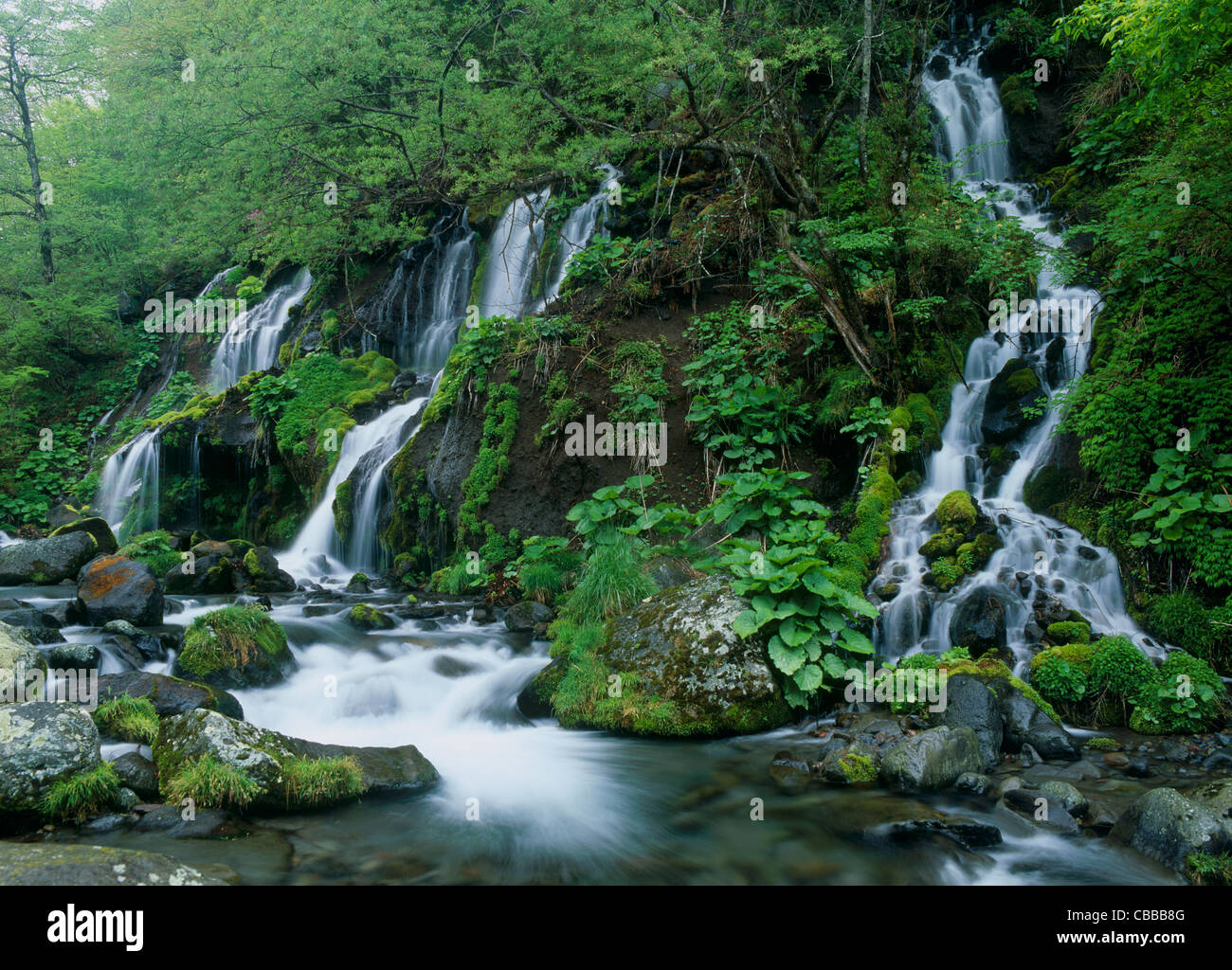 Doryu Waterfall and Kawamata Higashizawa Valley, Hokuto, Yamanashi, Japan Stock Photo