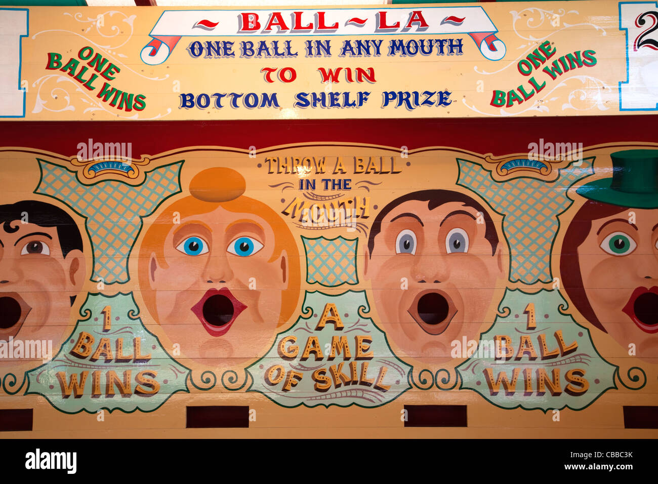 England, Traditional Fairground Ball Game Stock Photo Alamy