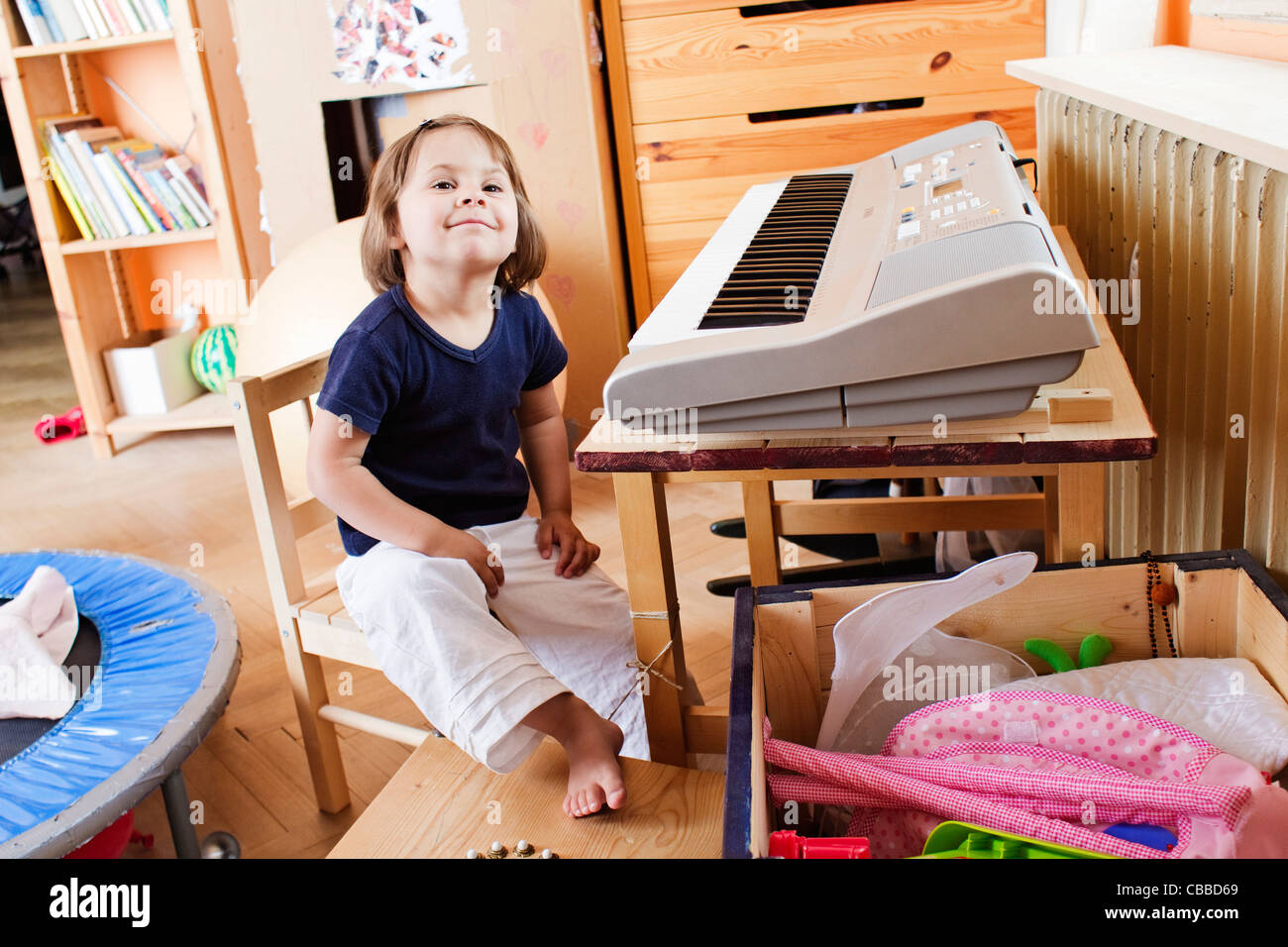 child, baby, girl, childhood, keyboard, keys, key lever Stock Photo - Alamy