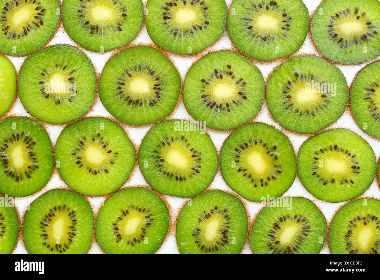 Close up of sliced pieces of kiwifruit Stock Photo