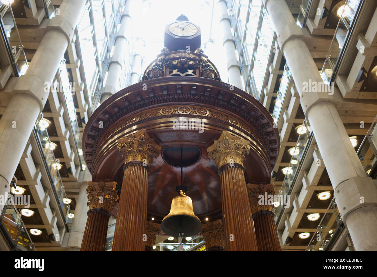 England, London, City of London, Lloyds Insurance Building, The Lutine Bell Stock Photo
