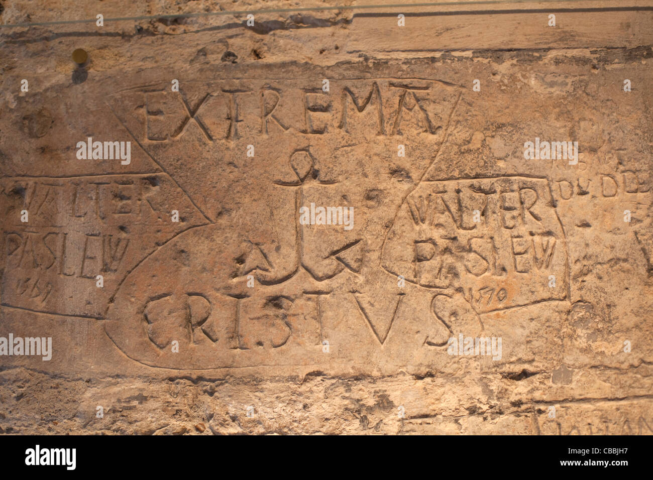 England, London, Tower of London, Graffiti by Prisoners in the