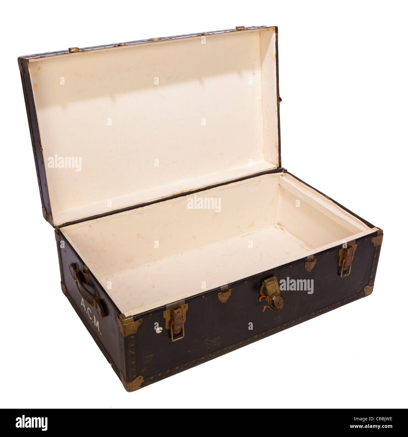 Sold at Auction: Vintage Steamer Trunk w/ Brass Hardware