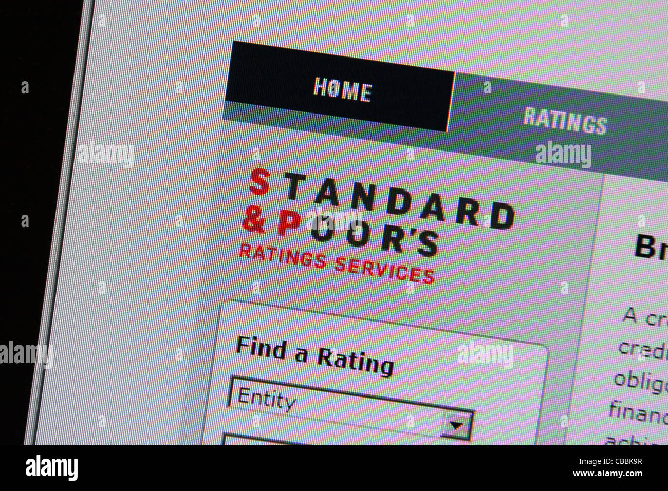 Standards & Poor's "standard and poors" s&p Stock Photo Alamy