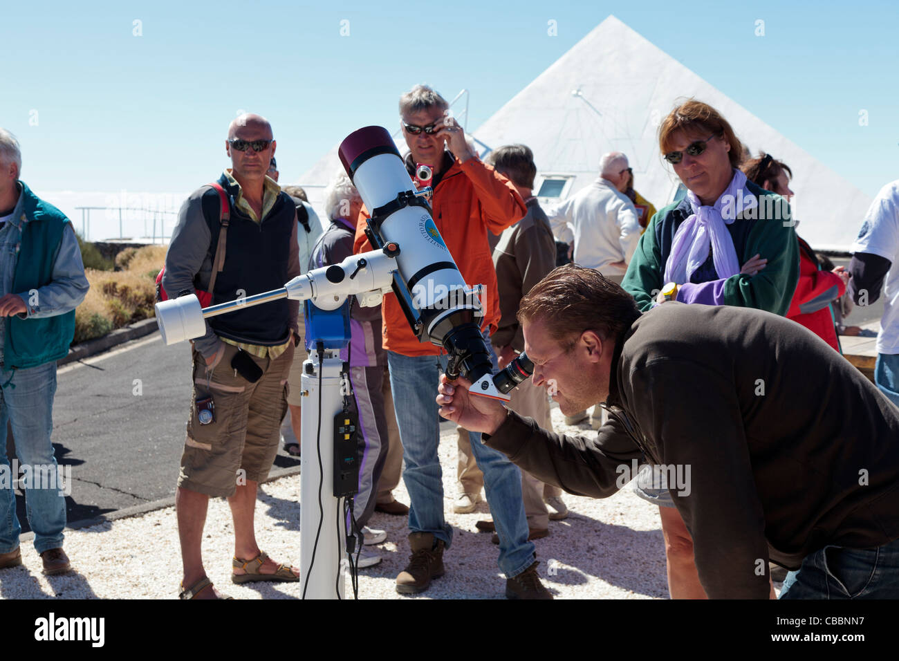 The Instituto Astropisica Canarias at Izana in the Las Canadas del Teide National park on Tenerife, Canary Islands, Spain Stock Photo