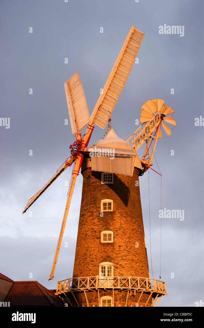 Maud Foster windmill at sunset, Horncastle Road, Boston, Lincolnshire
