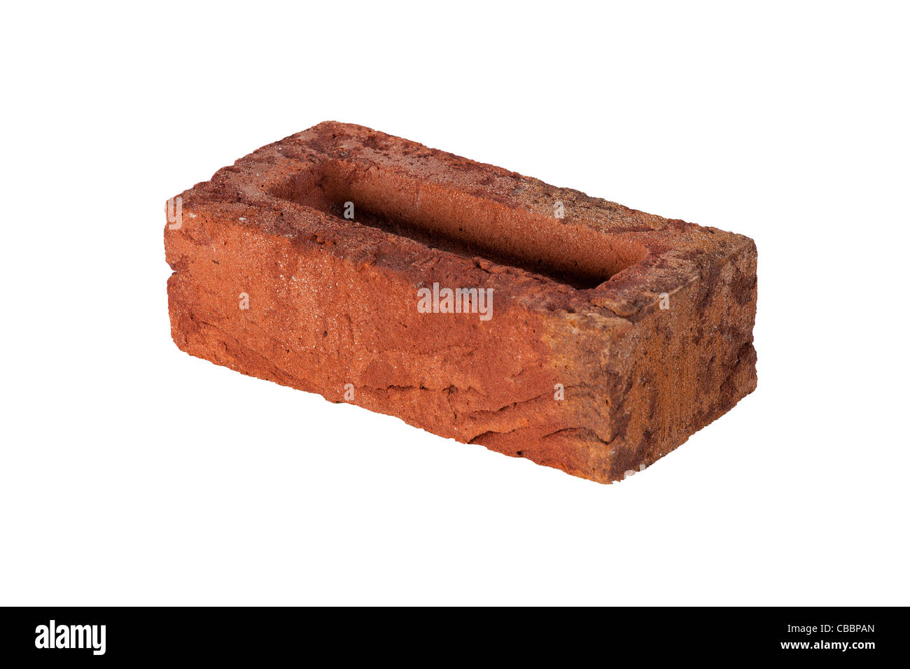 red handmade brick isolated on the white background Stock Photo