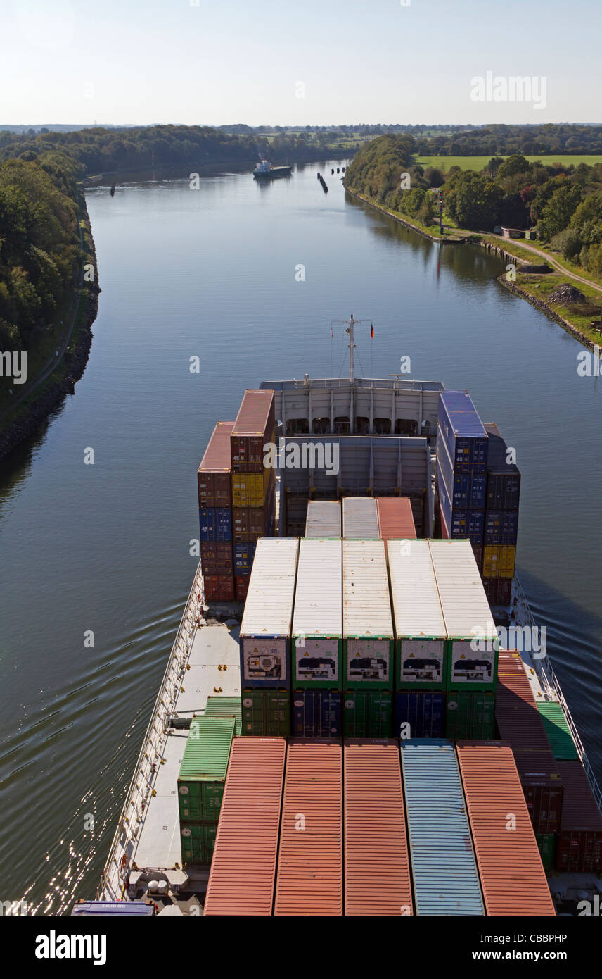 Cargo ship on the North East Canal, Germany Stock Photo Alamy