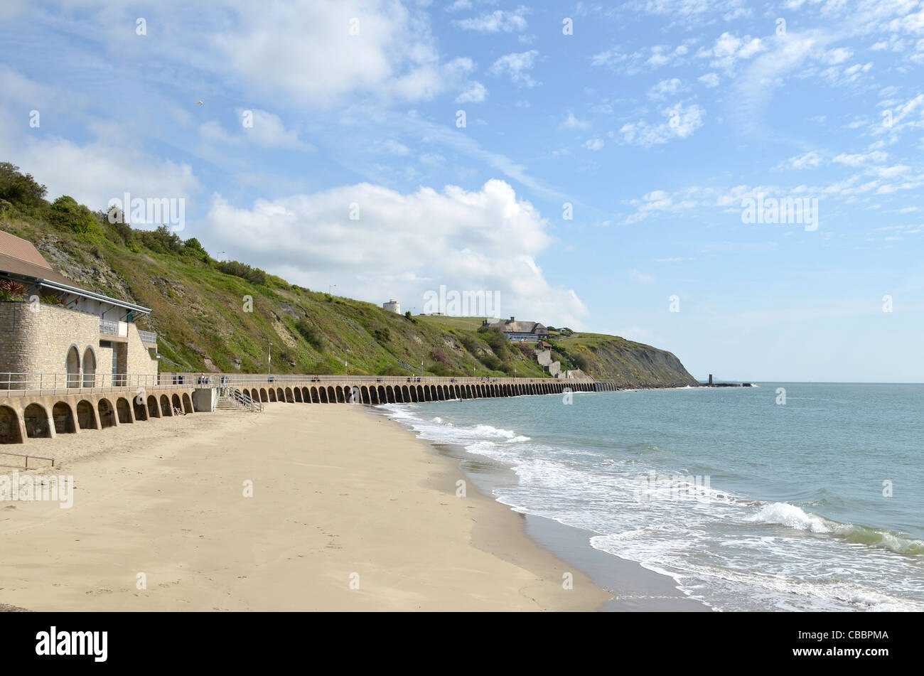 The beach known as 'Sunny Sands' at Folkestone, Kent, UK Stock Photo