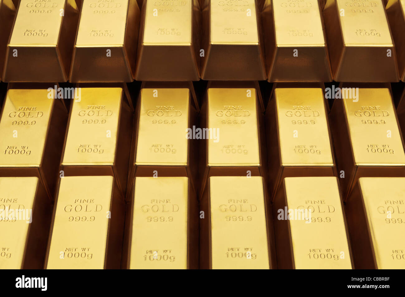 Close up of gold bars Stock Photo