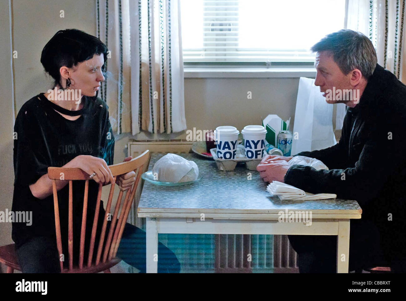 THE GIRL WITH THE DRAGON TATTOO 2011 Columbia TriStar film with Rooney Mara and Daniel Craig. Stock Photo
