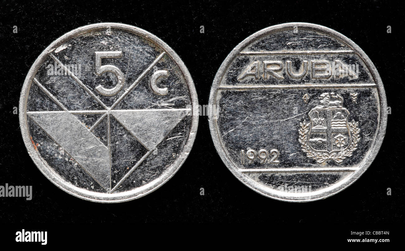5 cents coin, Aruba, 1992 Stock Photo