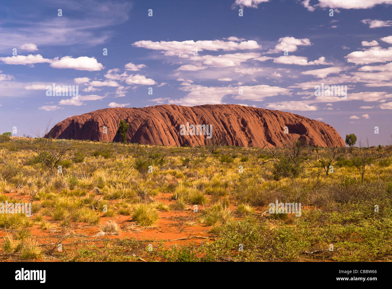 Uluru at the red center of Australia Stock Photo