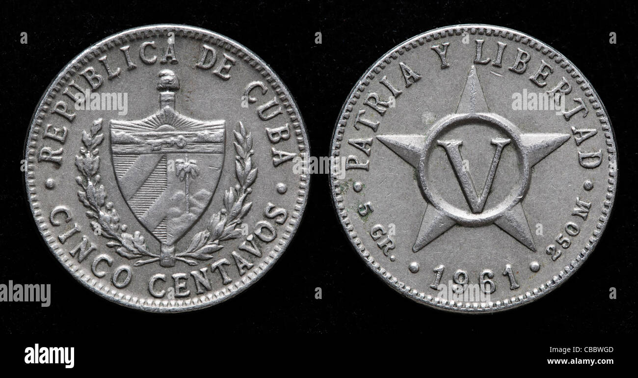 5 centavos coin, Cuba, 1961 Stock Photo