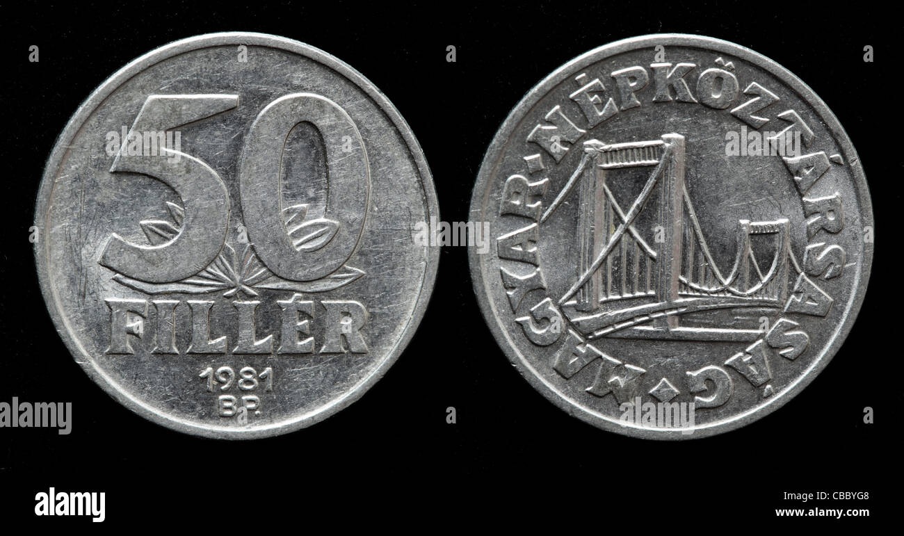 50 Filler coin, Hungary, 1981 Stock Photo