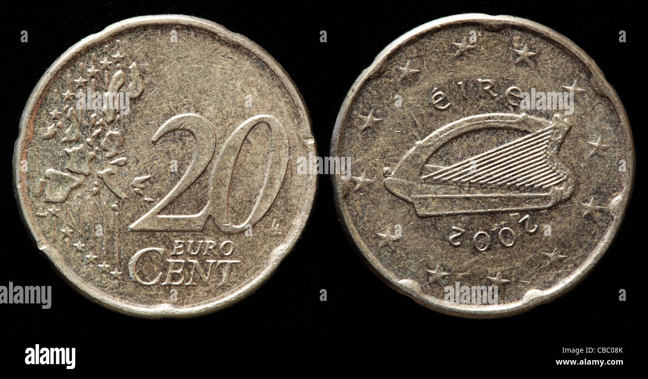 20 Euro cent coin, Ireland, 2002 Stock Photo Alamy