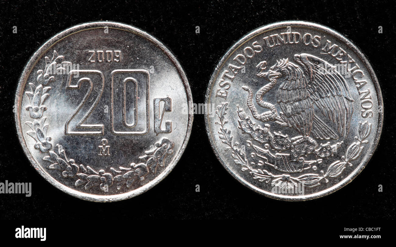 20 centavos coin Mexico 2009 Stock Photo Alamy