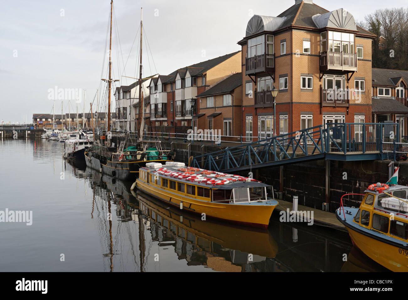 River Bus Moored in Penarth Marina, Cardiff Bay Wales UK. waterfront