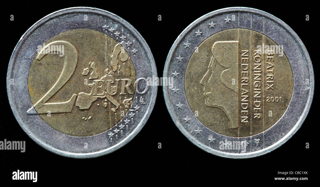 Beatrix Koningin Der Nederlanden 1 Euro 2001 2 Euro coin, Netherlands, 2001 Stock Photo - Alamy