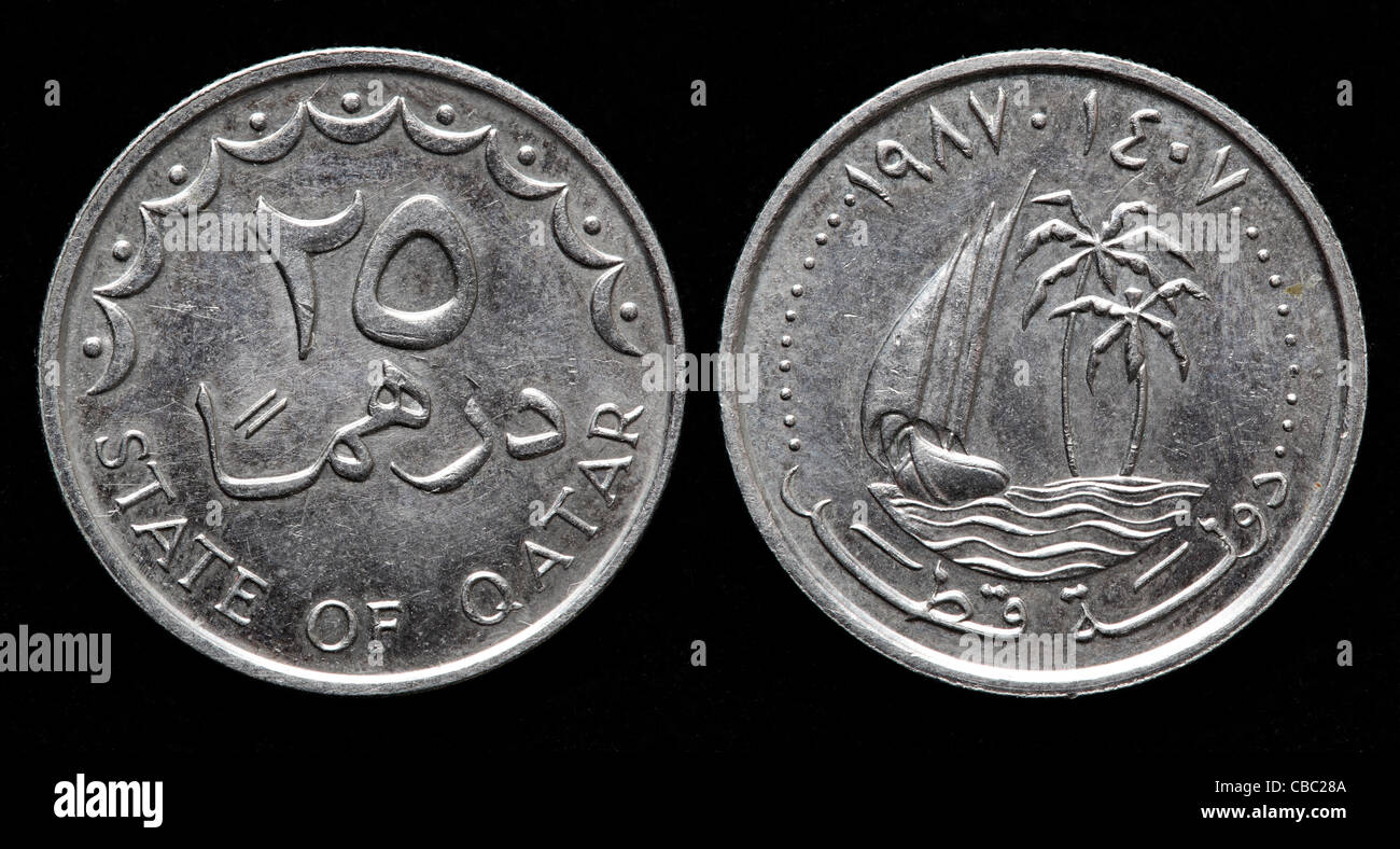 25 Dirhams Coin Qatar 2000 Stock Photo Alamy moroccan-dirham