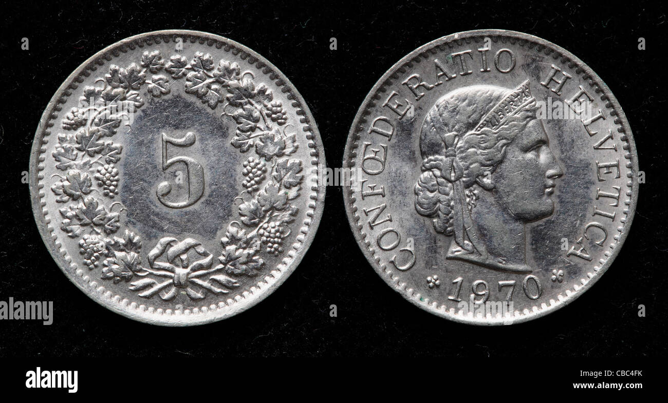 5 Rappen coin, Switzerland, 1970 Stock Photo - Alamy