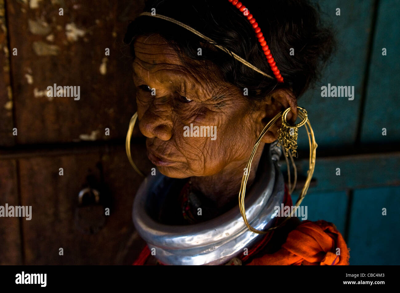 Portrait of a colorful Gadaba woman. Stock Photo