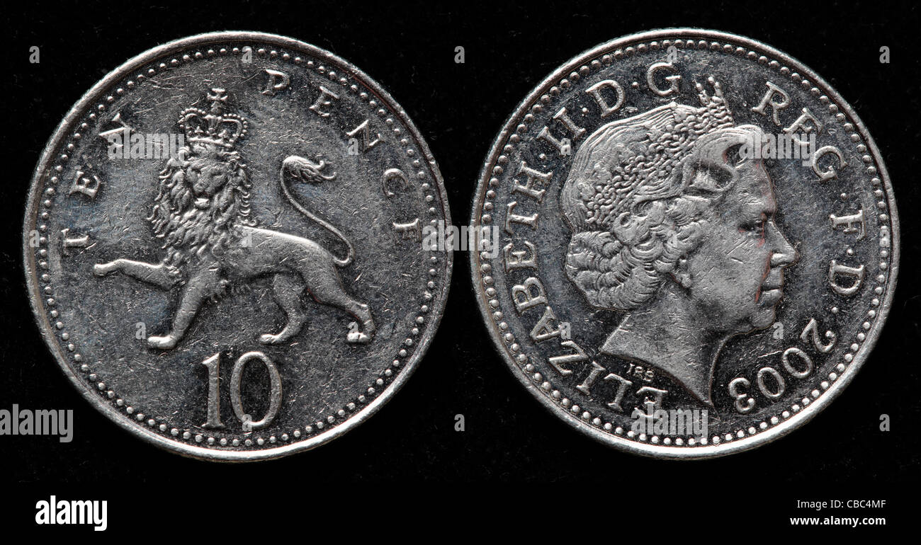 10 pence coin, UK, 2003 Stock Photo - Alamy