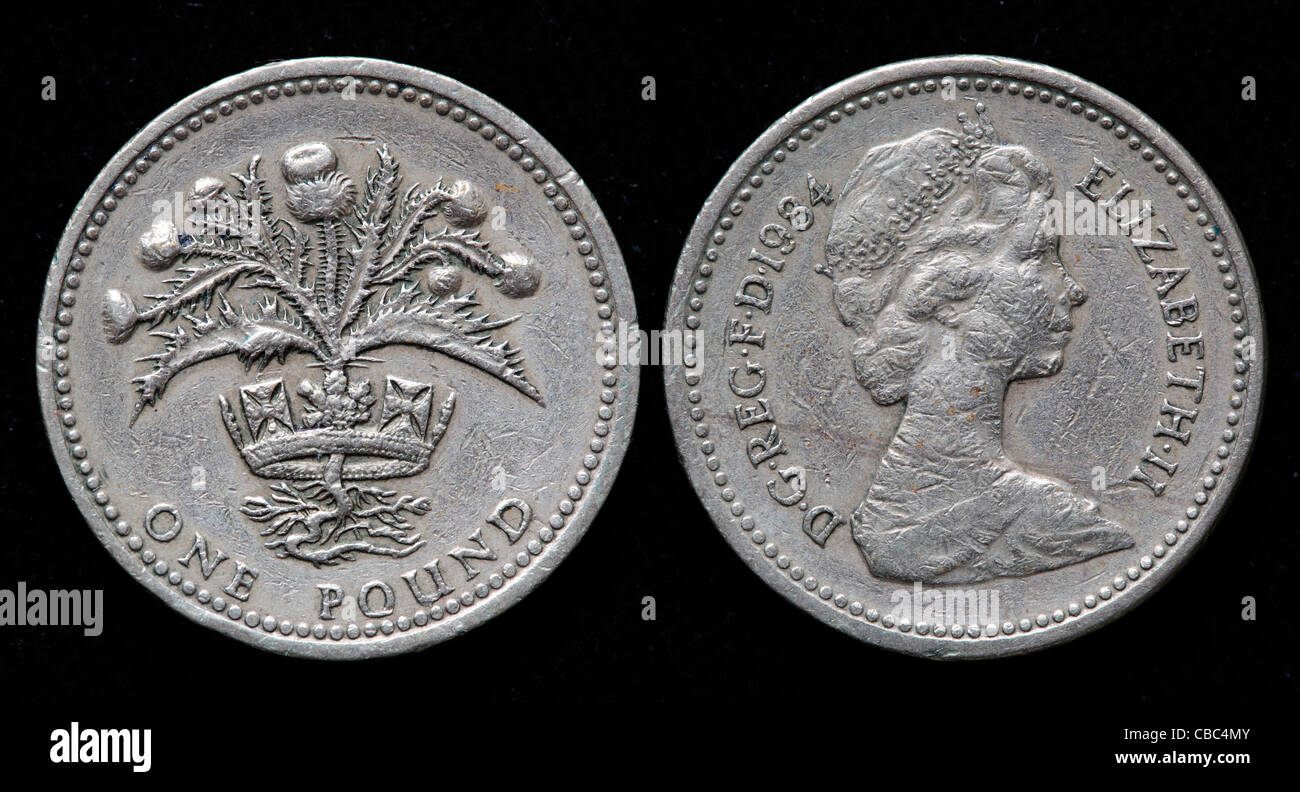 1 pound coin, UK, 1984 Stock Photo Alamy