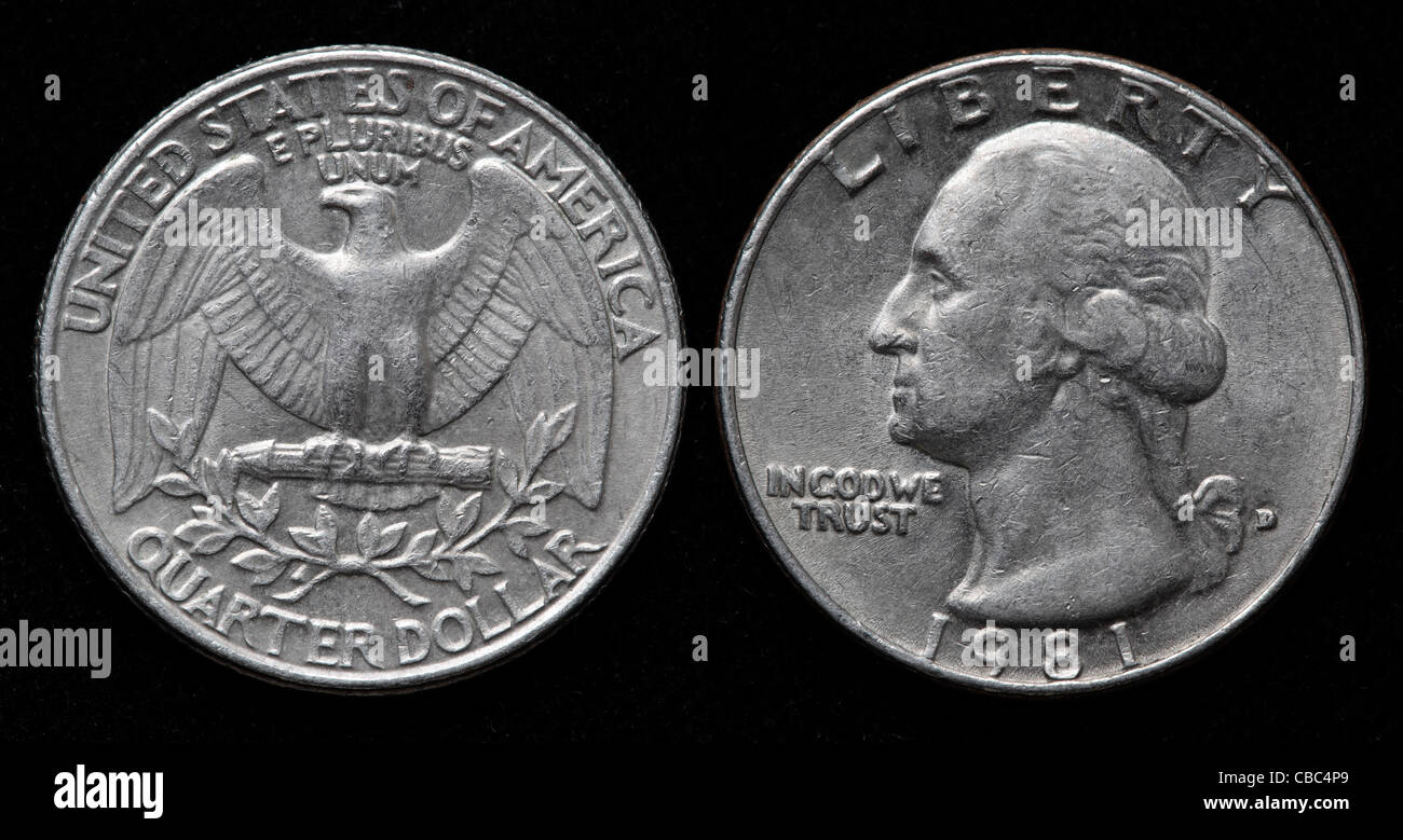 Quarter Dollar Coin USA 1981 Stock Photo Alamy canada-10-coins-mixed-canadian-currency-cents-dollars-1947-2022