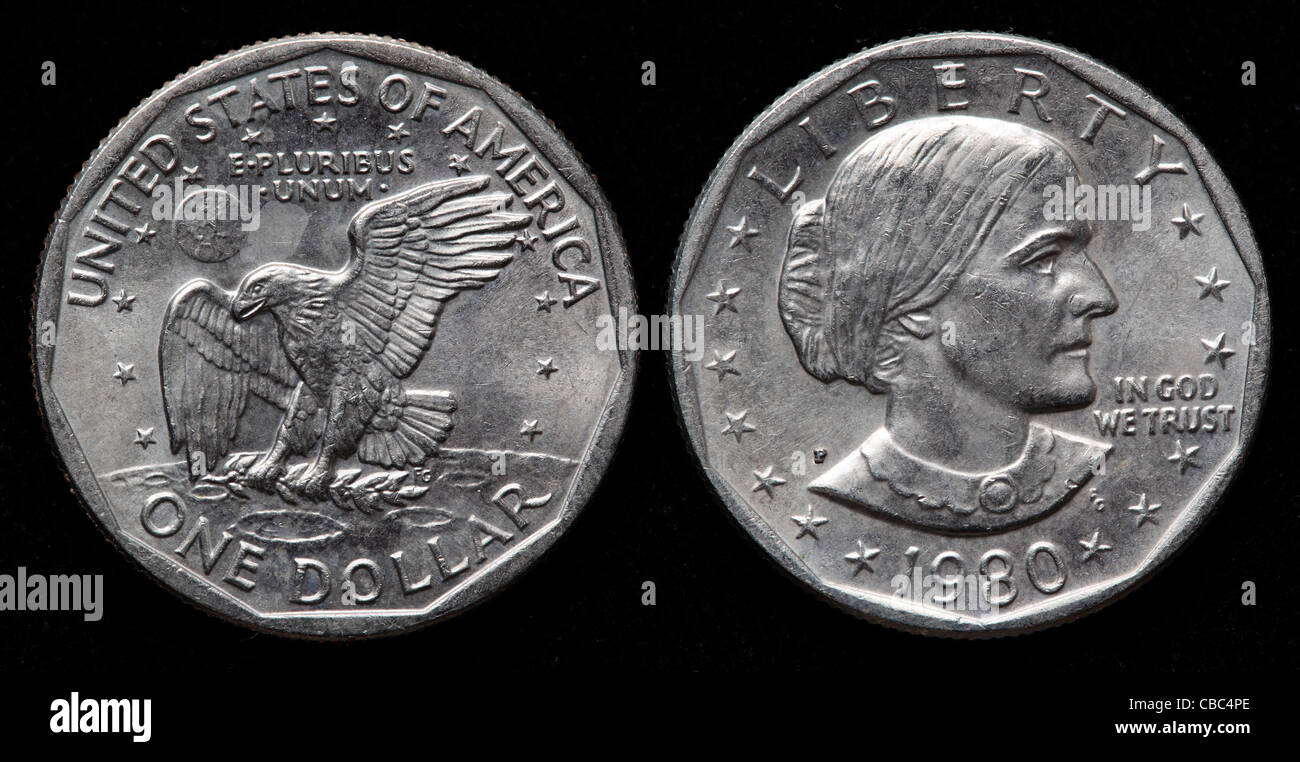 1 Dollar coin, USA, 1980 Stock Photo