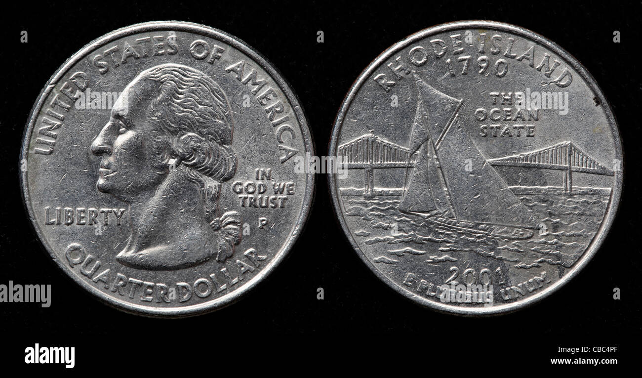 Quarter dollar coin, USA, 2001 Stock Photo Alamy
