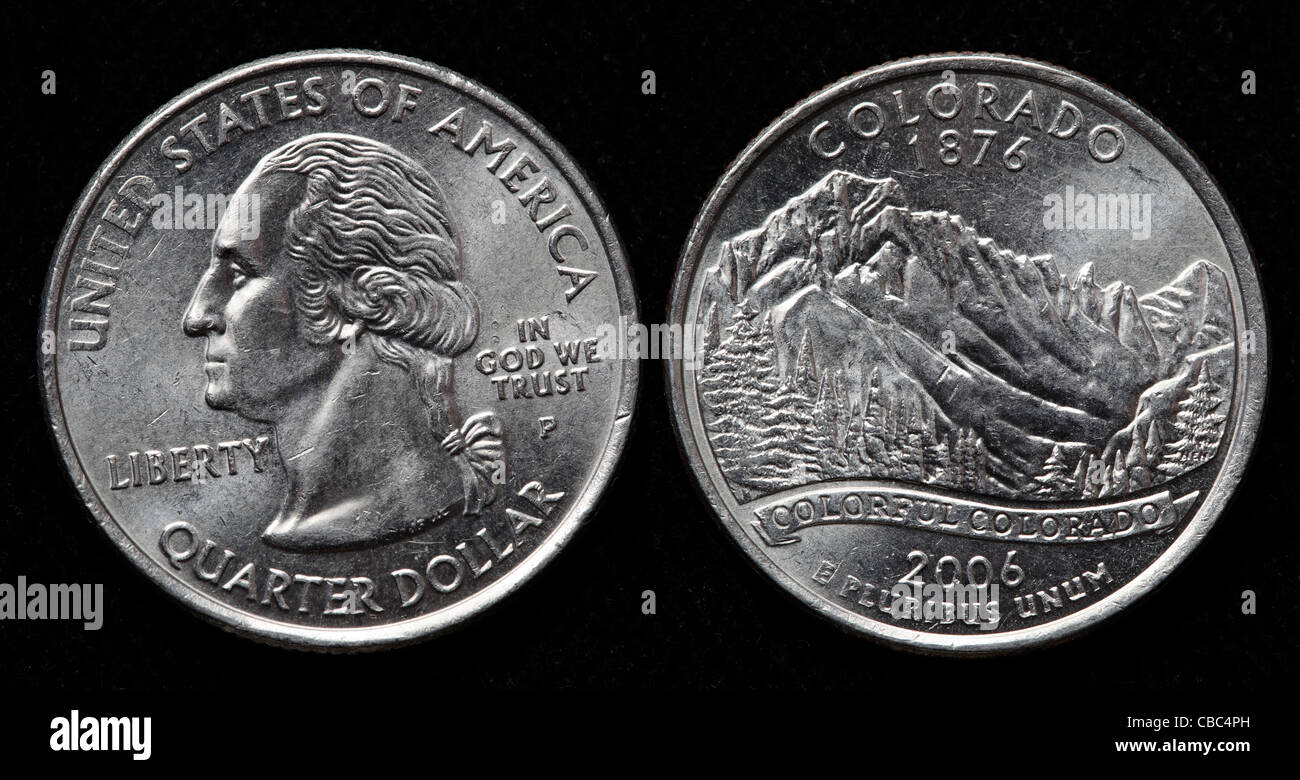 Quarter dollar coin, USA, 2006 Stock Photo