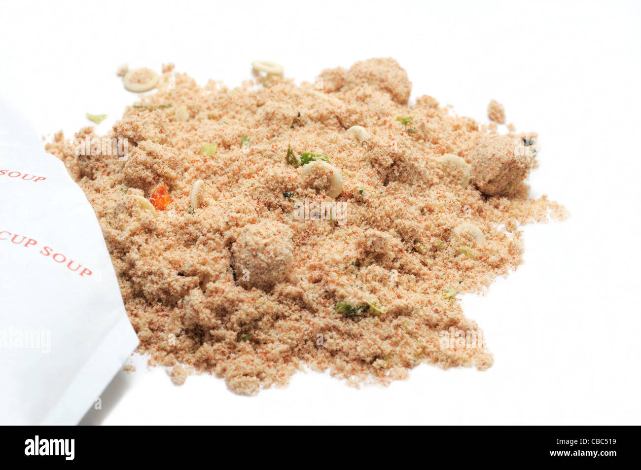 Powdered Soup on White Background Stock Photo