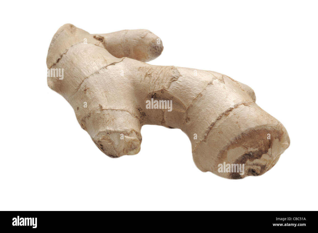 Root Ginger on a White Background Stock Photo