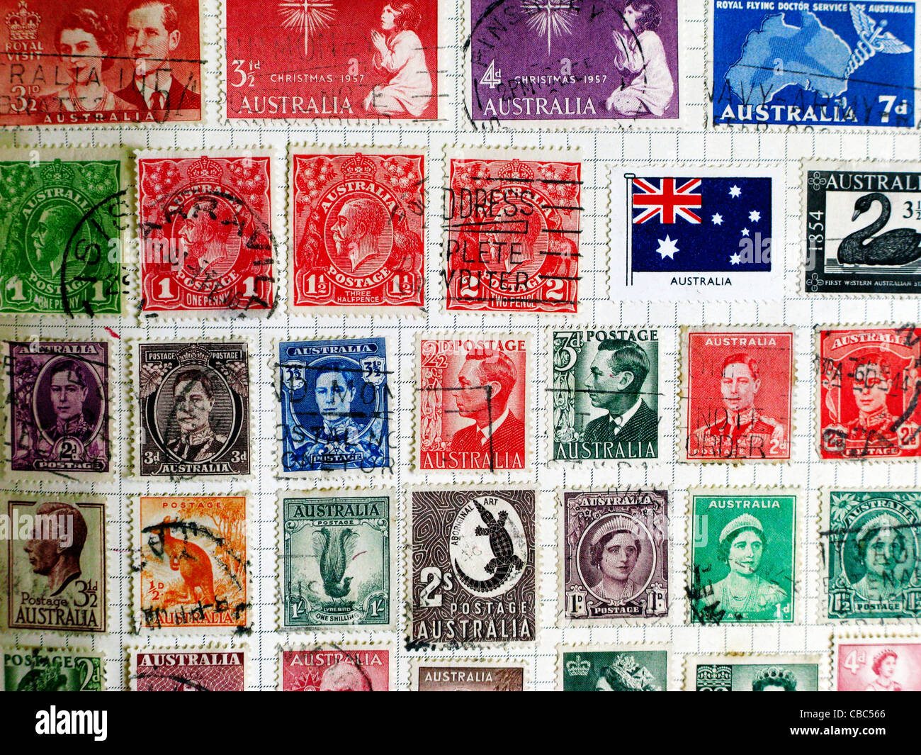 Old Stamps from Australia Stock Photo Alamy