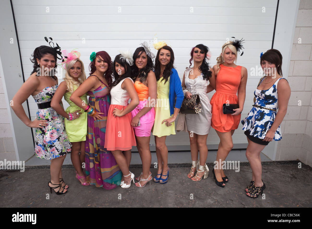 England, London, Annual Epsom Derby Horse Race, Ladies Day Stock Photo