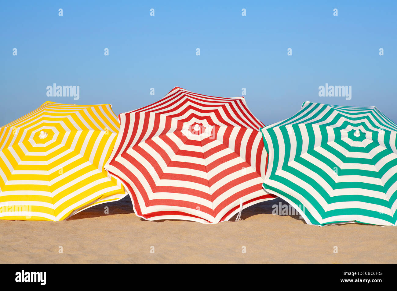 Colorful umbrellas on beach Stock Photo Alamy