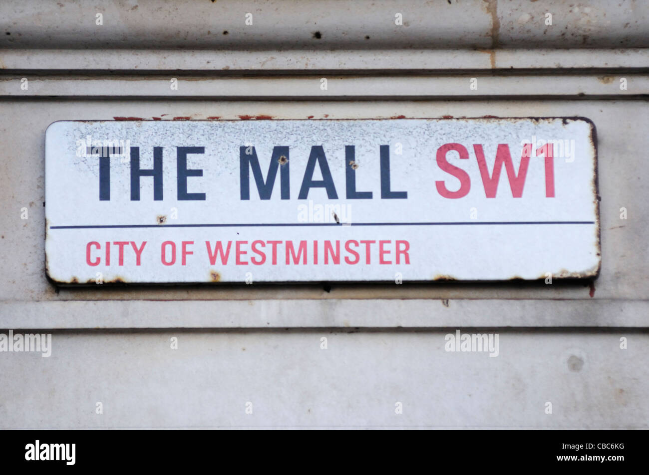 The Mall SW1 Street Sign, London, England, UK Stock Photo