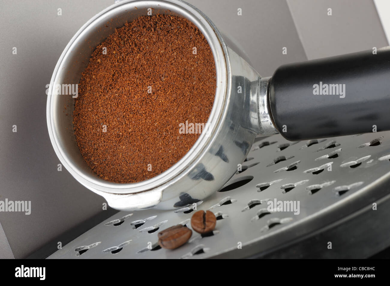 espresso accessory.Holder for coffee machine. The Close up Stock Photo