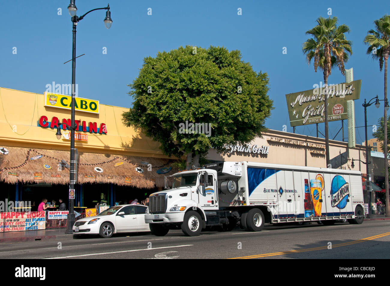 Blue Moon Truck Beer Bar Restaurant Hollywood Boulevard California United States of America American USA Town City Stock Photo