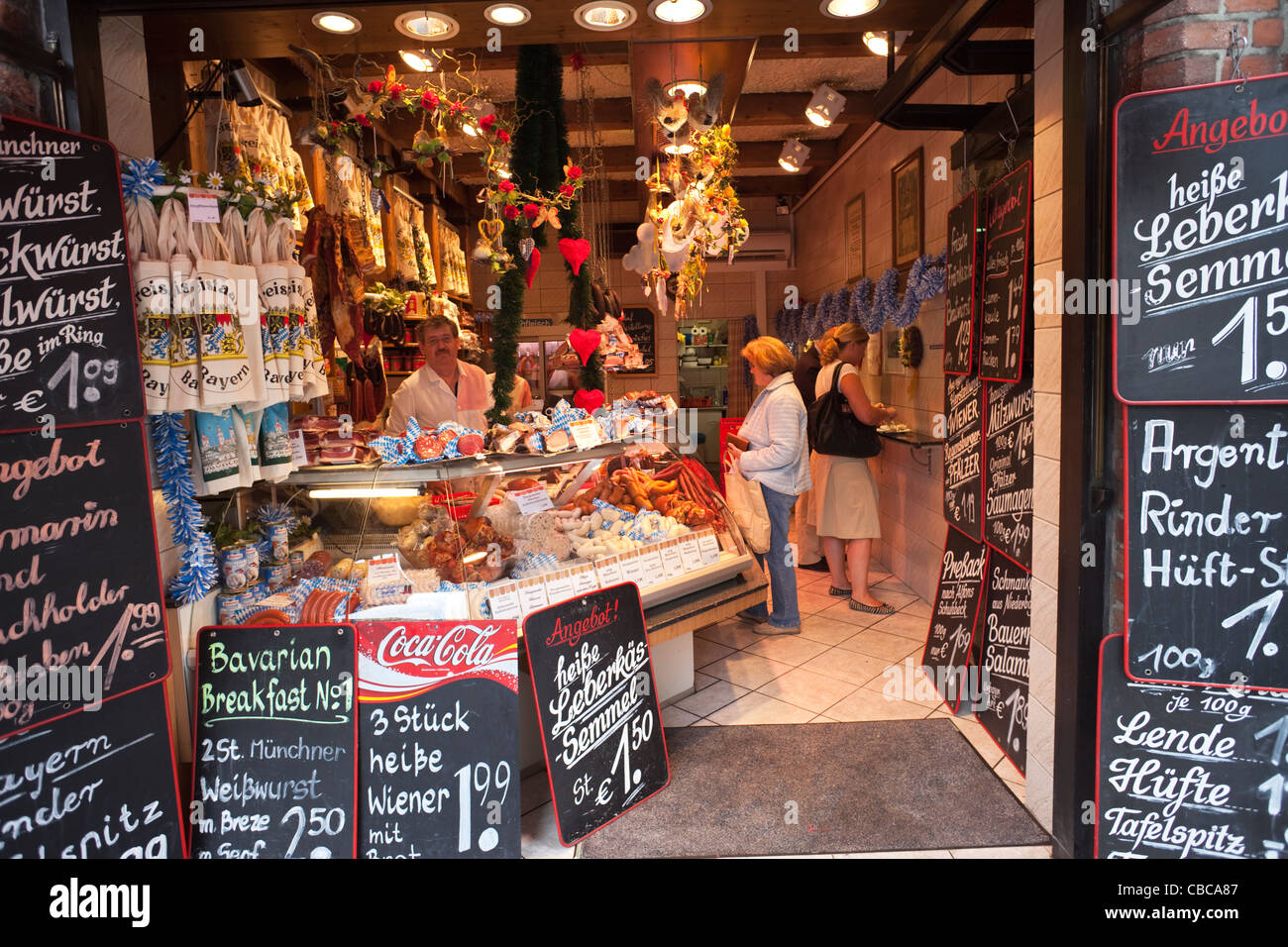 Germany, Bavaria, Munich, Viktualienmarkt, Meat Shop Stock Photo - Alamy