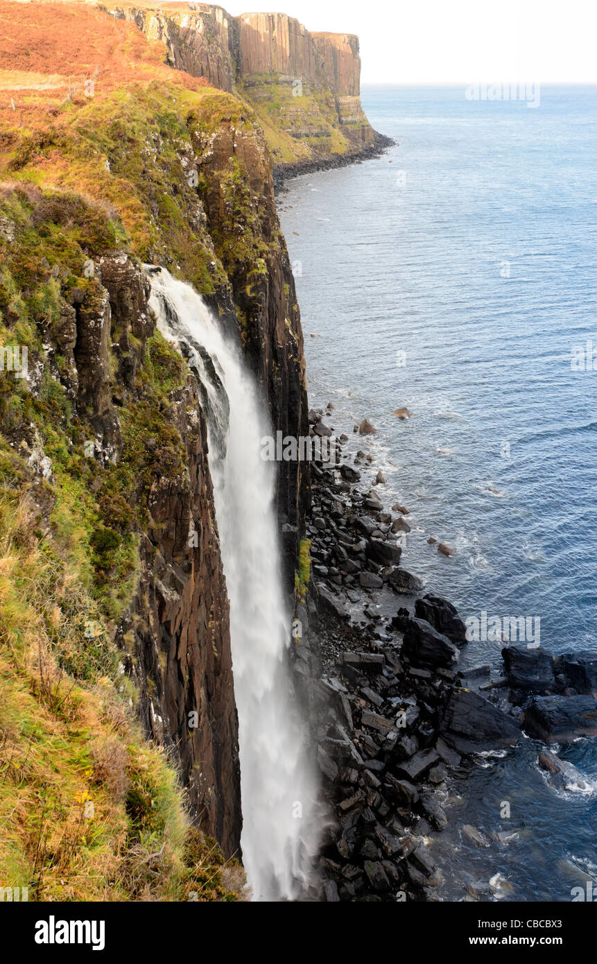 The Mealt Waterfall and Kilt Rock on the Trotternish peninsula of the ...