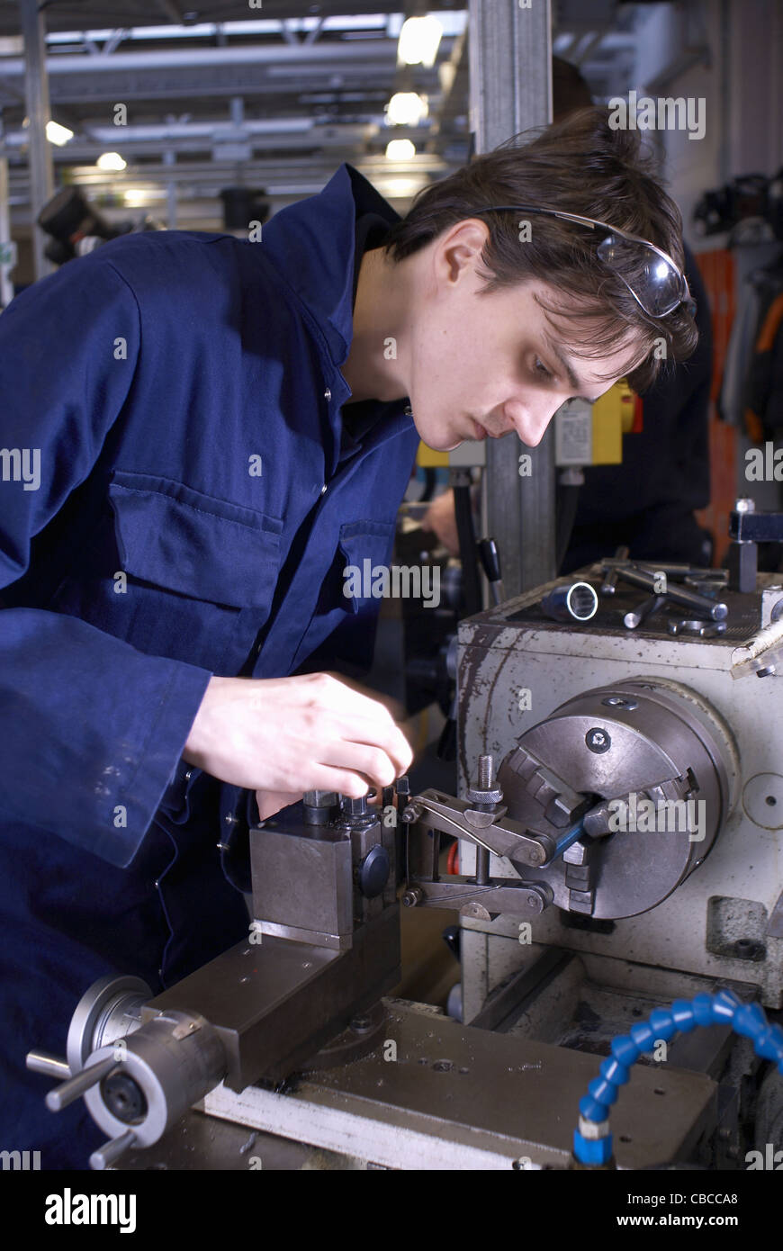 Student at work in shop class Stock Photo