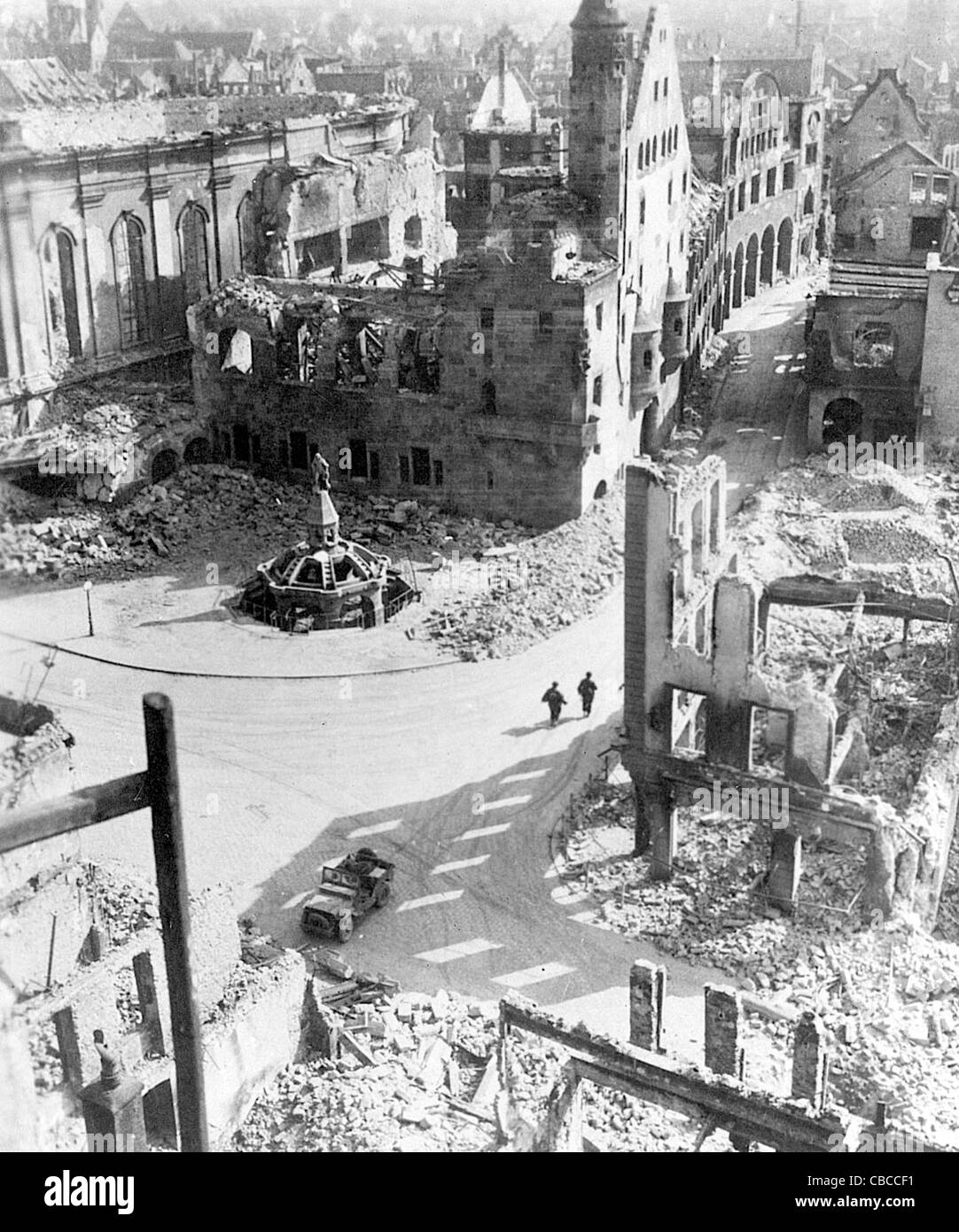 The remains of a WW11 German city following intensive bombing Stock Photo