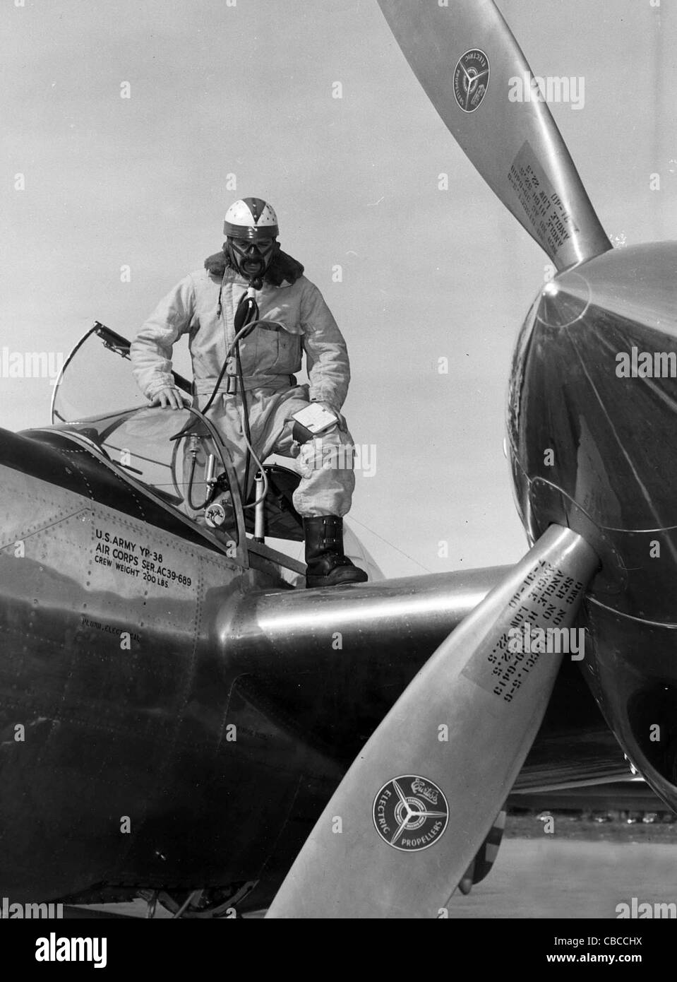 Lockheed YP38 Lightning high altitude test aircraft February 1941 Stock Photo