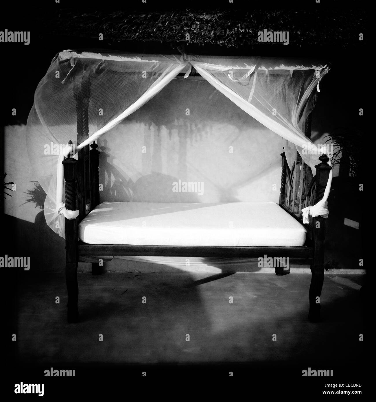 A Bed With Mosquito Net In A House Of Lamu, Kenya Stock Photo Alamy